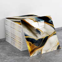 Autocollant mural en PVC imperméable de style moderne 30*60cm, effet marbre brillant, vinyle mousse 3D, décoration intérieure, papier peint autocollant à peler et coller