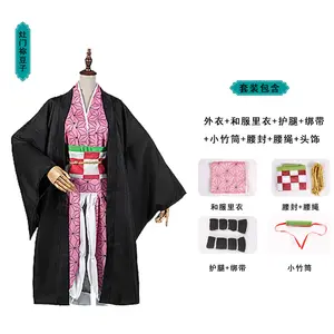 BAIGE New Arrive Anime Demon Slayer Kimetsu No Yaiba Tanjirou Kamado Nezuko Cosplay Women And Men Kimono Cosplay Costume Sets