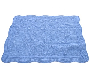 100% Cotton Quilted Baby Swaddle <strong>Blanket</strong> Scalloped Edge Soft <strong>Wrap</strong> for Newborn Wholesale OEM - Product Image 4