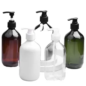 Bottiglie per Dispenser di sapone da 16 once bottiglie per pompa di sapone per lozione da appoggio in plastica trasparente per Dispenser di sapone organico liquido