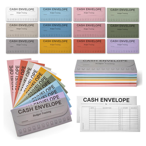 Enveloppes à billets colorées pour la budgétisation et l'économie Enveloppe à fermeture éclair et 12 feuilles de <span class=keywords><strong>suivi</strong></span> des dépenses - Product Image 2