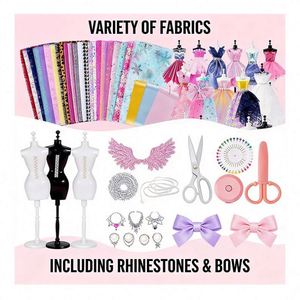 TOYSRUNNER <b>Kids</b> Sewing <b>Kit</b> Beginners Fashion Design Mannequin Fabric Templates Accessories <b>Tools</b> Tutorial Video Gift Ages 8-13 - Product Image 2