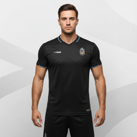 HOSTARON-Maillot de football noir et blanc à sublimation pour club, ensemble de vêtements de sport pour hommes, uniforme de football personnalisé avec logo, 100%