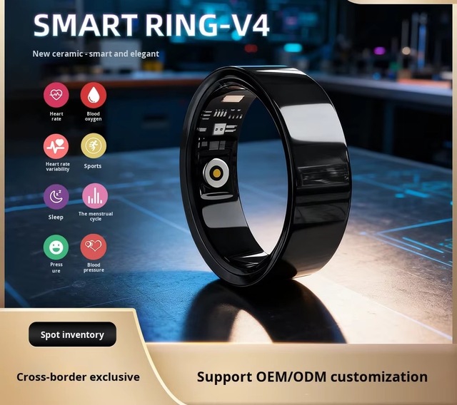 Cross-Border Hot Sale V4 Multifunctional Ring AI Health Analysis Heart Rate Blood Oxygen Sleep Exercise for Smart Ring