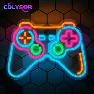 Aangepaste Gaming Controller Zwaard Schild Playstation Man Cave Vibe Lamp Led Neon Licht Teken