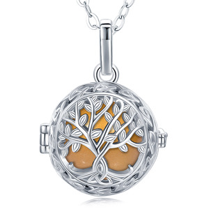Llamador de Angeles Bola mexican Bola Bell Bell ของขวัญสำหรับการตั้งครรภ์ต้นไม้แห่งชีวิต Angel CHIME Caller Harmony Ball pendant สร้อยคอ - Product Image 1