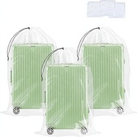 Sacs en plastique transparents extra larges avec cordon de serrage, 62x31 pouces, lot de 3 |   Sacs de bagages réutilisables anti-poussière et anti-humidité de 5 mils d'épaisseur