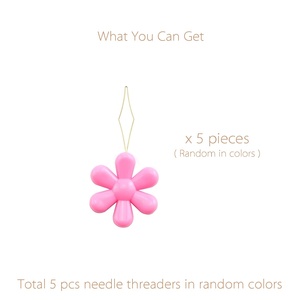 Fancy Colorful Hand Sewing Flower Shape Plastic <b>Needle</b> <b>Threader</b> - Product Image 2