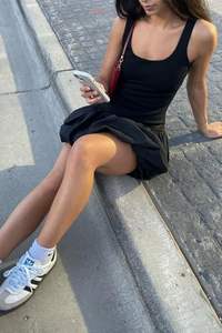 Kadın kabarık kabarcık Hem düştü bel kare yaka katı Casual <span class=keywords><strong>Mini</strong></span> elbise kolsuz seksi yaz dışarı gidiyor Clubwear ön Logo - Product Image 5