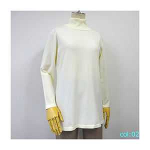 Haute jauge mince tricot rayonne extensible longue longueur col haut hiver chandails en gros concepteur - Product Image 1