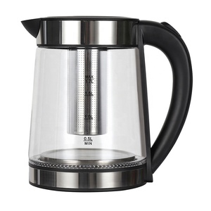 1.7L Cordless Glass <b>Kettle</b> <b>Temperature</b> <b>Control</b> Boil-Dry Household Use 1500W With a Tea Strainer - Product Image 1