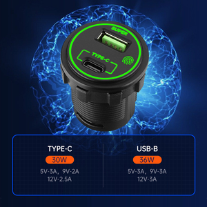 Panel de interruptores basculantes de 3 posiciones con cargador USB A/C de 66W, nuevo, de ABS, multifunción, para coche, con toma de encendedor - Product Image 3