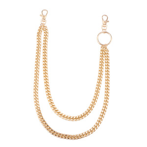 Double Layer Metal Pants <b>Chain</b> Gold Zinc Alloy Waist <b>Chain</b> Hip Hop Denim Accessory Daily Wear - Product Image 5