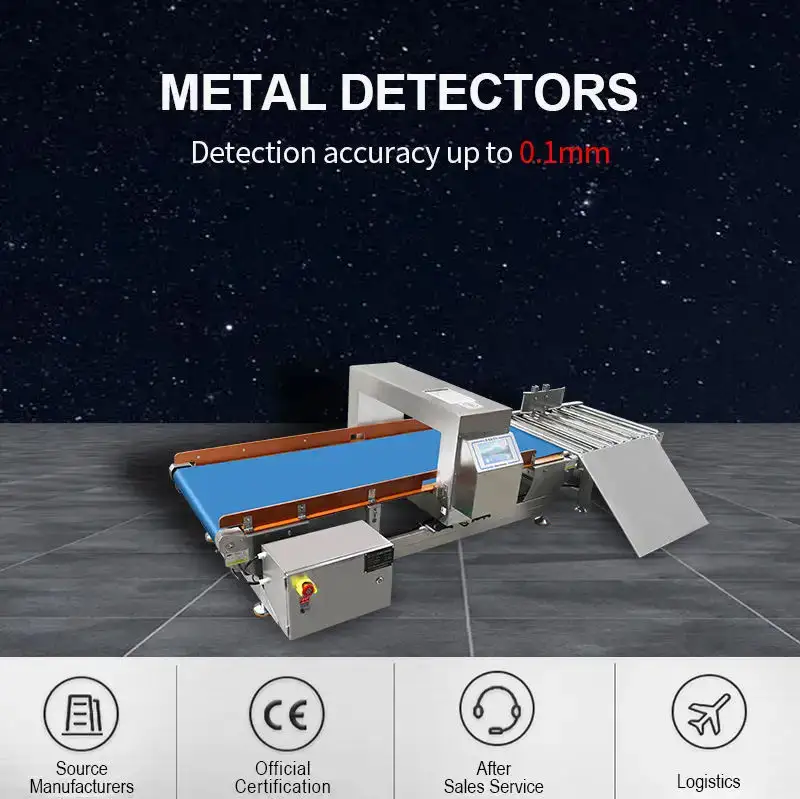 Gıda endüstrisi hattı için konveyör bant Metal dedektör makinesi