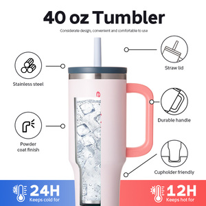 Gobelet écologique Mini tasse vierge Logo personnalisé Gobelet isolé Jolie tasse de voyage en acier inoxydable avec poignée Couvercle de verrouillage - Product Image 4