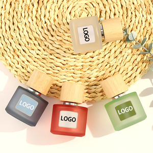 Bán Buôn Colourful 50Ml Rỗng Phun Nước Hoa Chai Thủy Tinh Mờ Vòng Chai Nước Hoa Với Nắp Bằng Gỗ - Product Image 2