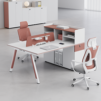 Bureau d'ordinateur moderne pour employés avec écran de confidentialité intégré |   Bureau modulaire pour 2, 4 ou 6 personnes, bureau d'entreprise à plan ouvert