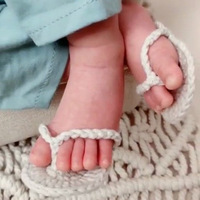 Chaussons de photographie pour nouveau-nés KIVA, tongs pour bébés, chaussures photo pour nourrissons, doux, mignons, unisexes, indispensables pour les séances photo, en coton PP