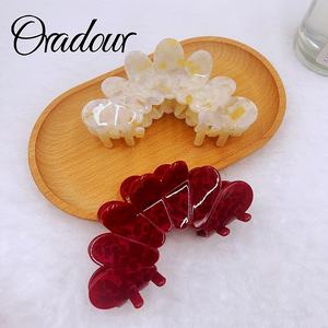 Oradour 10.5cm Acétate de Cellulose Léger Durable <span class=keywords><strong>Cheveux</strong></span> Griffe Barrettes Femmes Mariage Styling Coquette <span class=keywords><strong>Fleur</strong></span> Pétale Carton - Product Image 3