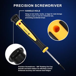 Jeu de tournevis professionnel magnétique finition chromée 43 pièces avec étui, incluant des embouts plats, Phillips, Pozidriv, Torx pour la réparation - Product Image 4