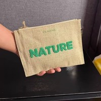 Haut de gamme logo personnalisé impression naturel Jute coton lin cosmétique produit de soin de la peau sac d'emballage coton cadeau maquillage pochette