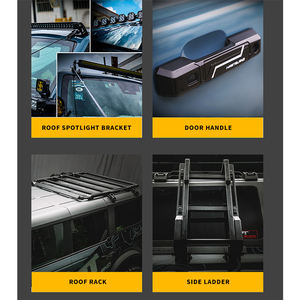 อุปกรณ์ตกแต่งภายนอกรถยนต์ อุปกรณ์เสริมแร็คหลังคา บันไดพับได้สำหรับออฟโรด กันชนหน้า สำหรับอุปกรณ์เสริมฟอร์ด บรอนโก - Product Image 5