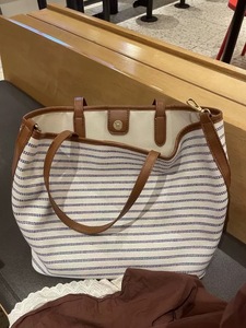 Bolso Tote Coreano a Rayas 2026, de Gran Capacidad, Casual, Versátil, de Lona - Product Image 4