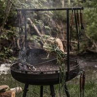 Camping grill fogão ao ar livre camping madeira queima fogueira móveis conjunto destacável metal fogueira