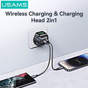 USAMS-Cargador rápido CC293, adaptador de corriente de carga rápida, tipo C USB, 20W, enchufe europeo, multifuncional, para <span class=keywords><strong>Iwatch</strong></span> - Product Image 4