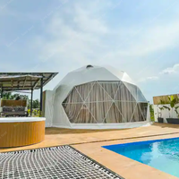 Dôme géodésique de luxe pour hôtel, kit imperméable, glamping, tentes dôme de 3/4/5/6/7/8 m