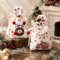 2026 Nieuw ontwerp herbruikbare cadeauverpakking voor Kerstavondkaarsen, vredesfruit cadeauzakje, kinderhandtas voor snoepjes