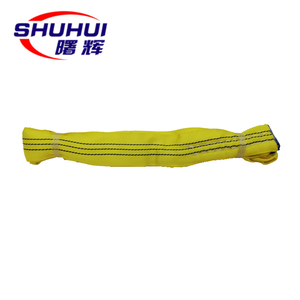 Factory Price <strong>12</strong> <strong>Ton</strong> 5M Polyester Raw Material Belt Color Safety Yellow Webbing Lifting <strong>Sling</strong> - Product Image 6