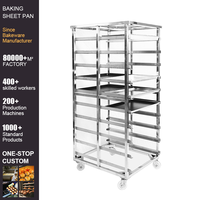 Chariot de boulangerie commercial en acier inoxydable, écologique, avec logo personnalisé, multicouche, durable, pour plateaux de cuisson et refroidissement