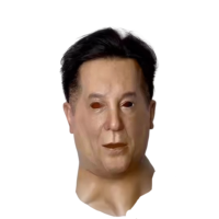 HLC OEM 1 Pièce Masque Facial en Silicone Homme Âgé Grand-Père, Masque Humain Réaliste en Silicone avec Perruque et Barbe pour Fêtes Cosplay