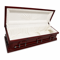 Ataúd de Estilo Americano de Lujo con Tapa Dividida de Madera, de Alta Calidad, Directo de Fábrica Qianrui, para Funerarias