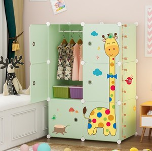 <span class=keywords><strong>Armoire</strong></span> en <span class=keywords><strong>plastique</strong></span> détachable à trois niveaux personnalisable, moderne, pour chambre d'enfant, avec cintre à vêtements et design facile à nettoyer - Product Image 3