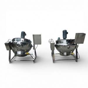 Marmite de cuisson à double enveloppe de 1000L, chauffée au gaz, avec agitateur, pour confiseries, sucre, sauces, viandes, légumes et soupes - Product Image 1