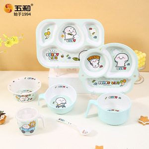 Wuhe Childrens Melamine Plate Set With Spoon 2-4 Years Cute Design For Kids Mealtime - Product Image 4