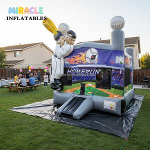Château gonflable commercial 3D sur le thème du baseball, 13x13 pieds, pour événements scolaires et location de fêtes - Product Image 1