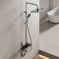 Nouveau bouton de piano de pluie conception ensemble de douche thermostatique affichage numérique ensemble de douche de salle de bain intelligent pour hôtel