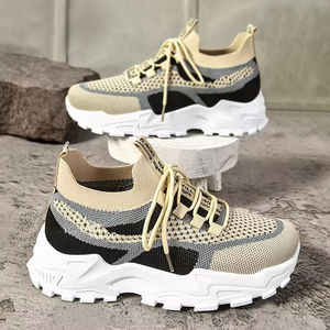 Baskets décontractées à lacets pour femmes, respirantes, en maille tissée, pour la marche en extérieur, confortables, avec semelle intérieure en PVC - Product Image 6