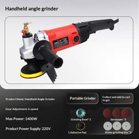 Ponceuse de sol portative robuste à 3 disques, machine électrique de polissage du béton 1400W 220V, fonctionnement semi-automatique par touches de raccourci pour