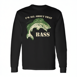 Maglietta a maniche lunghe I'm All About That Bass Fishing, divertente maglietta Bass - Product Image 2