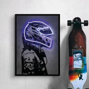 Póster de piloto de carreras con casco, pintura en lienzo de Fórmula 1 Race Racer, impresiones decorativas para el hogar, arte de pared de salón sin marco