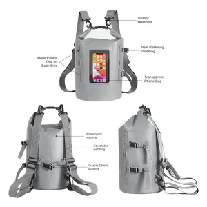 Wholesale 15L Dry Bag Ocean Pack 500d Pvc Tarpaulin Waterproof Backpack Dry Bag For Swimming Kayaking Boating