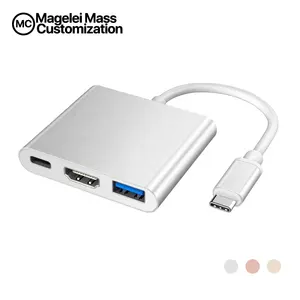 Computer Accessories 3 in 1 USB C Hub Type c To 4k Hdmi hdtv Usb3.0 PD Type C Hub Docking Station 3 in 1 For Laptop