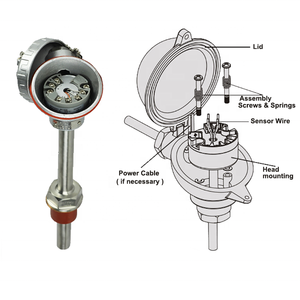 อินพุตอุณหภูมิแบบอัจฉริยะ TC RTD 3/4 สาย Pt100  4-20mA OEM ปรับแต่งได้ 24VDC สีฟ้า รับประกัน 1 ปี พร้อมการกำหนดค่า - Product Image 6