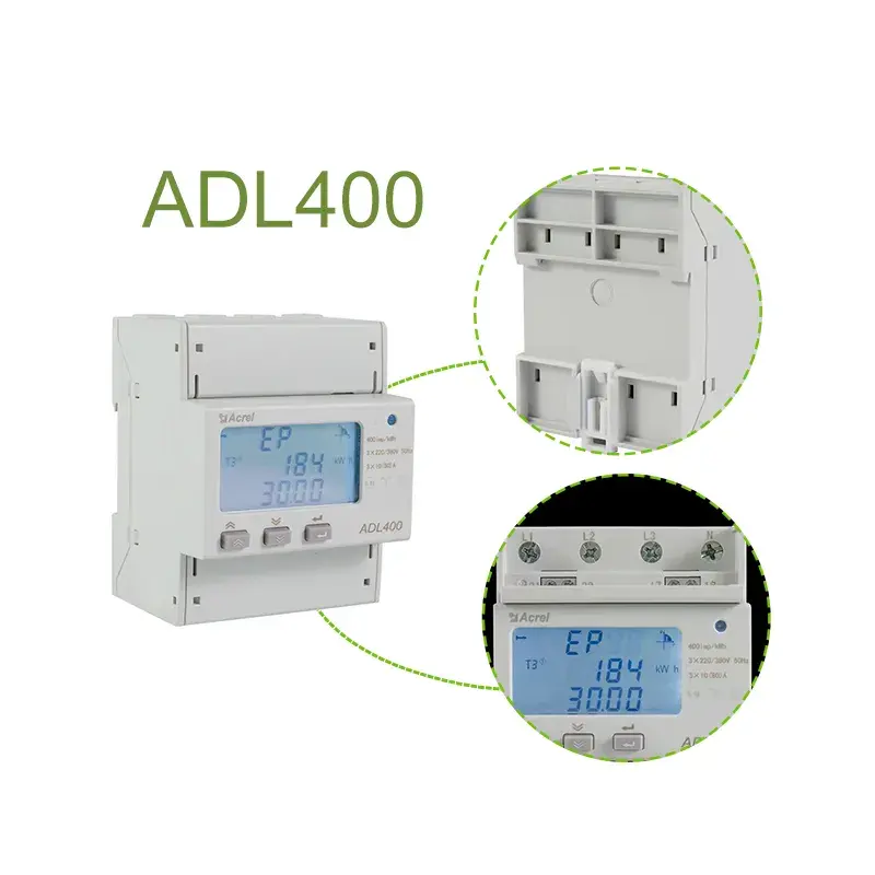Acrel ADL400 3-phasen kwh-zähler din-schiene 3-phasen 4-draht-energiezähler 220/380 v dual-tarif-mittellager