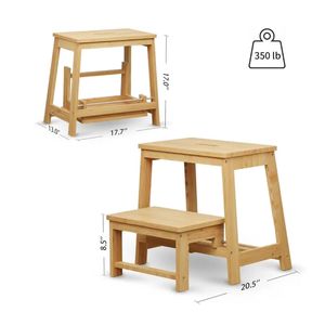 Taburete escalonado plegable de bambú con estructura resistente, superficie escalonada ancha para un taburete escalonado plegable de seguridad - Product Image 4