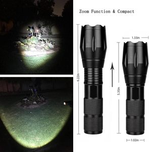 ไฟฉายซูม LED ไฟฉายซูมได้สำหรับการล่าสัตว์ ตั้งแคมป์ เดินป่า วิ่ง ปากกาไฟฉาย ไฟฉายหยก - Product Image 4